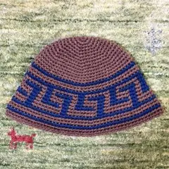 クラッシャーハット　クロシェハット　ハンドメイド　LLサイズ