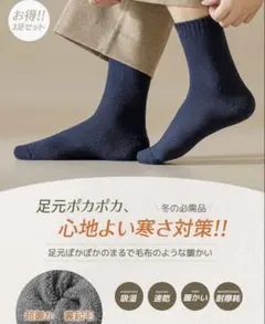 【冬物SALE】極暖38℃恒温 厚手靴下 3足セット 裏起毛 22-28