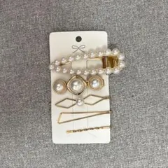 パール装飾ゴールドヘアピンセット