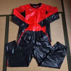 PUMA ピステ 上下セット レッド×ブラック 160