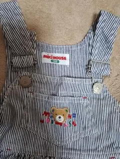 ミキハウス。昭和レトロ。希少。くま。ジャンバースカート。100㎝