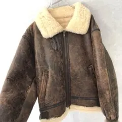 90s 本革 Ｂ-3 リアルムートン フライトジャケット ヴィンテージ Ｌ