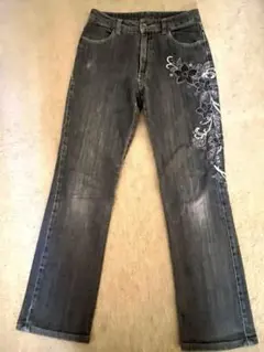 花刺繍 デニム　 M