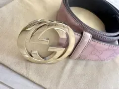 GUCCIインターロッキングG•イタリー製人気のピンクベージュ•ベルト