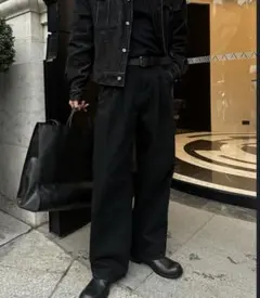 韓国　ワイドデニムパンツ