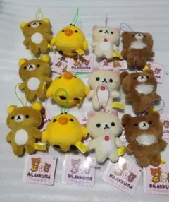 【新品タグ付き】リラックマ ゴムひも付きマスコット 4種7個 ラウンドワン限定