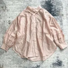 Stola.シアーシャツ 長袖 ピンク オーバーサイズ 光沢 36 Sサイズのサムネイル
