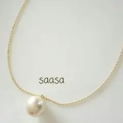 1粒コットンパールネックレス