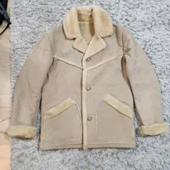 ​【Soleildor】ウエスタン調 フェイクムートンジャケット ボア ベージュ