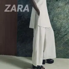 新品タグ付き ZARAザラ S ハイウエストスポーティワイドパンツ