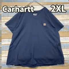 カーハート ネイビー 半袖 医療用スラブシャツ スクラブ 2XL 【う154】のサムネイル