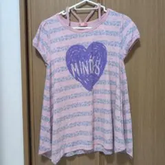 マックハウス MINDS ハートプリント Tシャツ ピンク　小学生　平成のサムネイル
