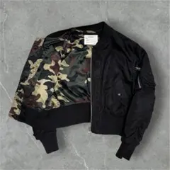 MOUSSY マウジー MA-1 裏地迷彩 カモフラ ブラック 1 ギャザー 黒