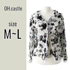 オーキャッスル 開襟 シャツ（M〜L）花 総柄 シースルー 個性的 ヴィジュアルのサムネイル