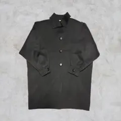 【美品】ブラック ミニマルコート ショート丈〜ミドル丈古着