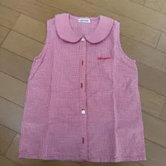 miki HOUSE 赤 ギンガムチェック 半袖シャツ