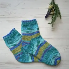 手編み靴下　Opal