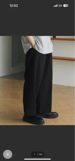 モノマート TRストレッチ タックワイドスラックスパンツ