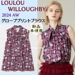美品✨ルルウィルビー 近年 フラワープリント ボウタイブラウス 半袖 花柄 美品✨ルルウィルビー 近年 フラワープリント ボウタイブラウス 半袖