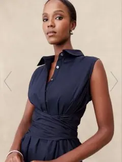 BANANA REPUBLIC ノースリーブシャツワンピース L