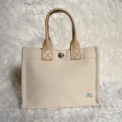 美品 希少 バーバリーブルーレーベル キャンバス ミニトートバッグ 生成
