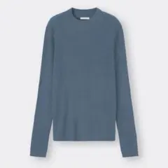 GU リブハイネックセーター ブルー L