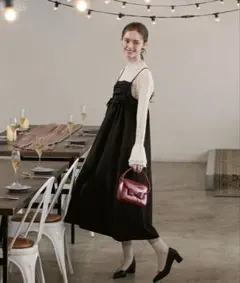 【元値5,290円】 ドロストベロアリボンキャミワンピースのサムネイル