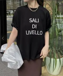 DOUDOU 半袖 Tシャツ ロゴ sali de ブラックのサムネイル