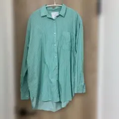 AMERICAN HOLIC ストライプシャツ 長袖 グリーン Mのサムネイル