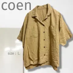 k2【コーエン】シャツ/美品 羽織り 着回し 半袖 ベージュ カジュアル Ｌ 楽