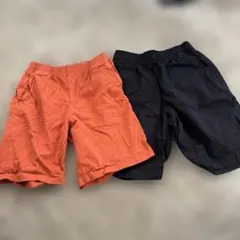 UNIQLO 半ズボン 2枚セット オレンジ 黒