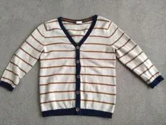 カーディガン ボーダー ブラウン ベージュ ネイビー H&M 90