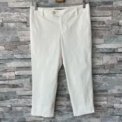 GreenLabelRelaxing ホワイトクロップドパンツコットン混紡40