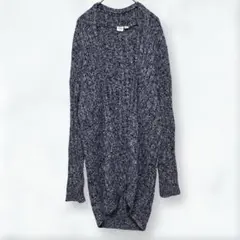 K0028 ギャップ ニットカーディガン 紺 S ミドル丈 コットン 秋冬 羽織