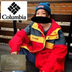 コロンビア　90s ナイロンジャケット　マウンテンパーカー刺繍ロゴ　一点物古着.