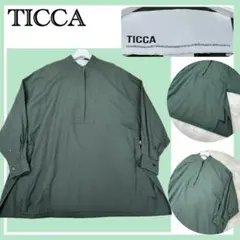 ✨美品✨TICCA ビブヨーク チュニックシャツ 綿100 日本製 F カーキのサムネイル