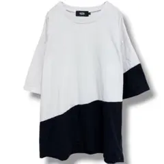アズール バイ マウジー バイカラー Tシャツ 切替デザイン 黒 白 L モード