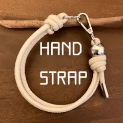 再販 NewVer. ハンドメイド ハンドストラップ 輸入PUレザー ベージュ