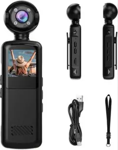 アクションカメラ ウェアラブルカメラ Vlogビデオカメラ ボディカメラ