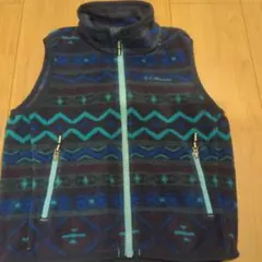 Columbia フリースベスト XXS 幾何学模様