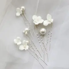 フラワー パール ヘアピン セット 結婚式 ブライダル 二次会 前撮り 新品