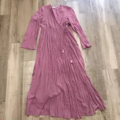 エブール リネン テンセル キーネック カフタンワンピース マキシ