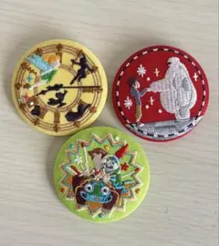 【ディズニー刺繍缶バッジ2】 3点セット