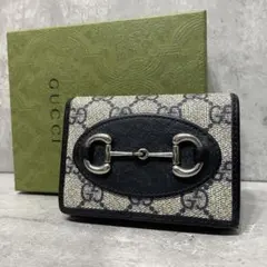 現行 GUCCI ホースビット 1955 コンパクトウォレット GG 折財布