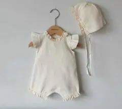 【セレモニードレス】フリル付きロンパースセット 73cm