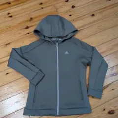 アディダスゴルフ　ダンボールニットフルジップパーカー グレー　L