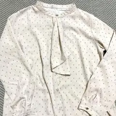 GLACIER ブラウス 長袖 総柄 ベージュ M