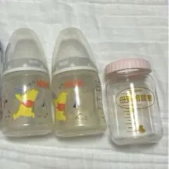 哺乳瓶　3本セット　NUK 母乳相談室　Pigeon ピジョン　プーさん　ガラス