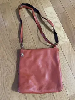 オレンジレザーショルダーバッグ