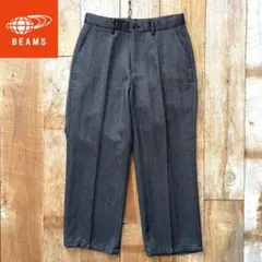 BEAMS ビームス ヘリンボーン織柄 イージー ワイド スラックス パンツ S